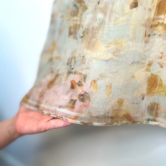 ALLSAINTS,Soft Blue with a Painterly Pattern printed in Italy 100% Silk, EUC - Picture 8 of 16